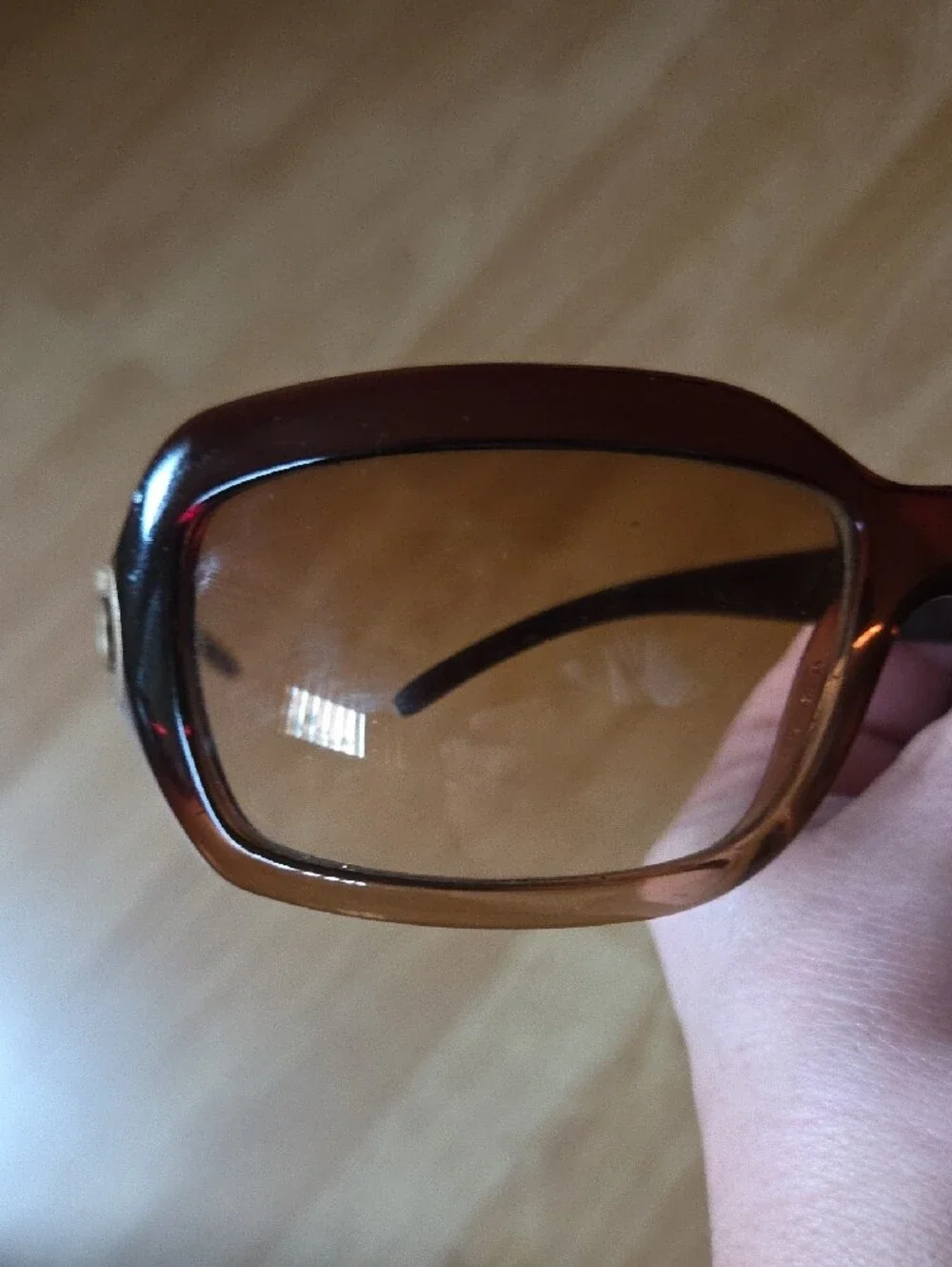 Women's Brown Gradient Sunglasses with Silver Accent